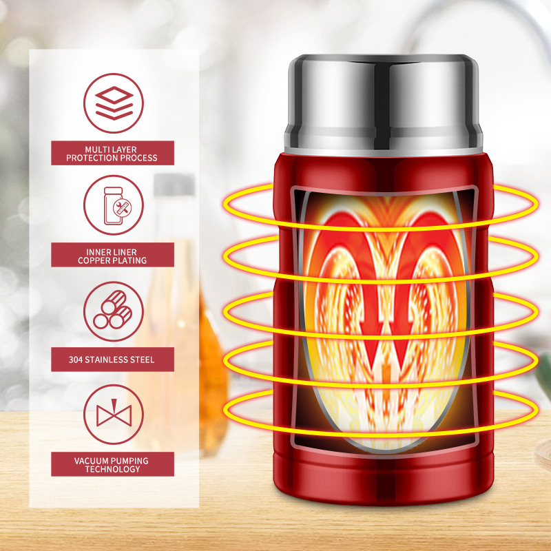 500ML/750ML Vacuum Thermos Food Warmer Container Thermos Lunch Box Insulated Stainless Steel Termos Food Flask