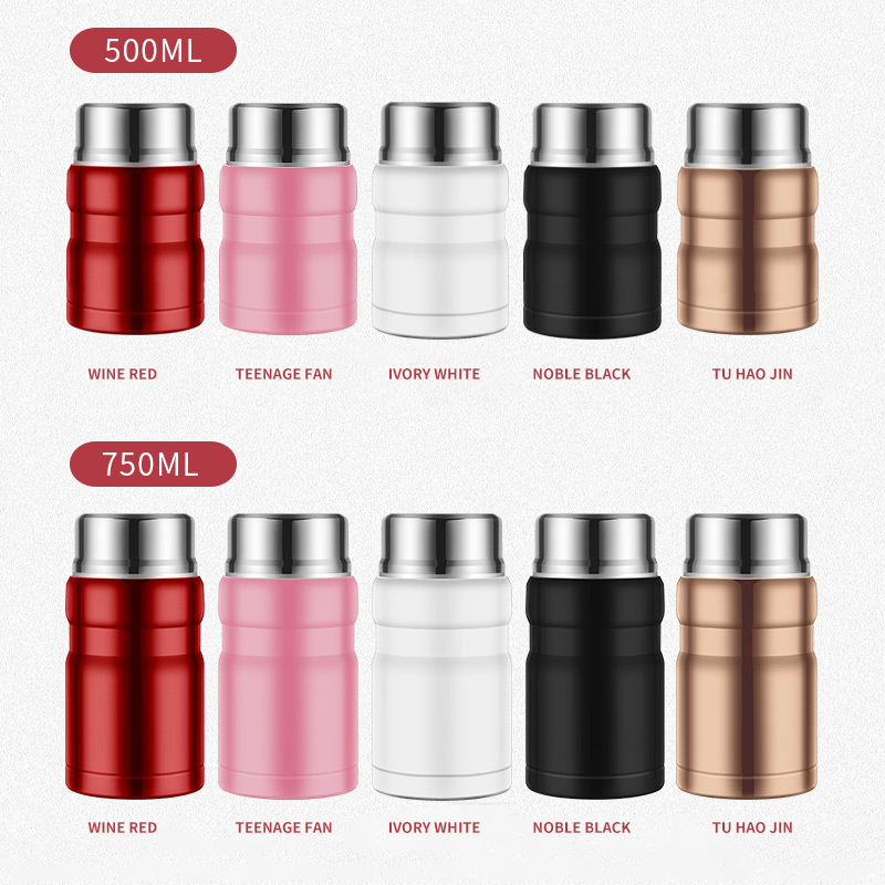 500ML/750ML Vacuum Thermos Food Warmer Container Thermos Lunch Box Insulated Stainless Steel Termos Food Flask