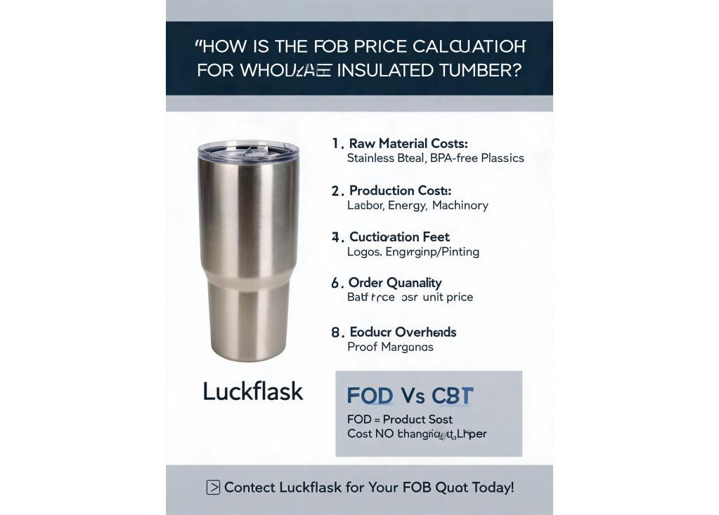 How is the FOB price calculated for wholesale insulated tumblers?