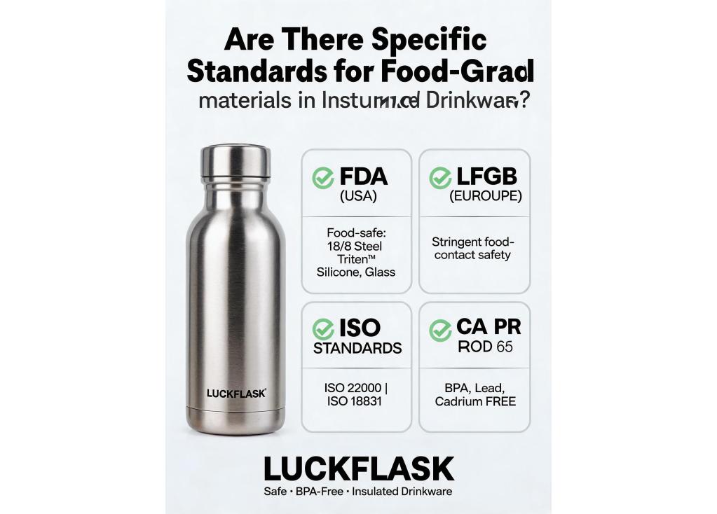 Are there specific standards for food-grade materials used in insulated drinkware?