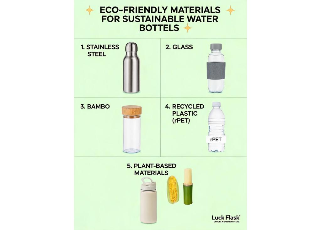 What eco-friendly materials are available for manufacturing sustainable water bottles?