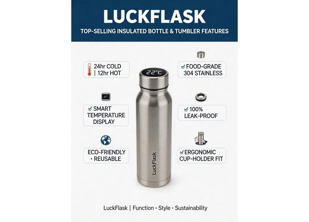 What are the current best-selling features in insulated water bottles and travel tumblers?