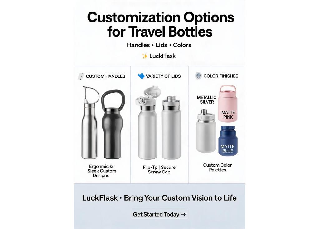 Can a factory support custom designs for handles, lids, and color finishes on travel bottles?