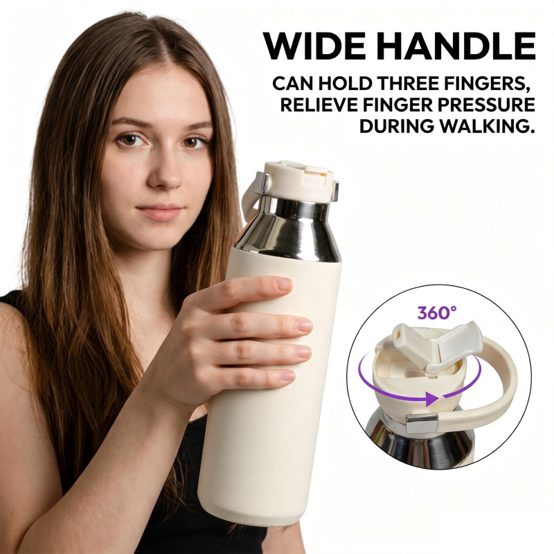 350ml/500ml/750ml Classic Double Wall Stainless Steel Water Bottle Ceramic Coating Vacuum Tumbler Essential for Travel Back School Tea
