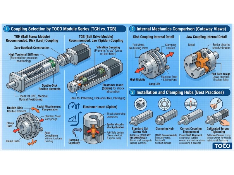 The Mechanical Handshake: Selecting Couplings for TOCO Linear Modules