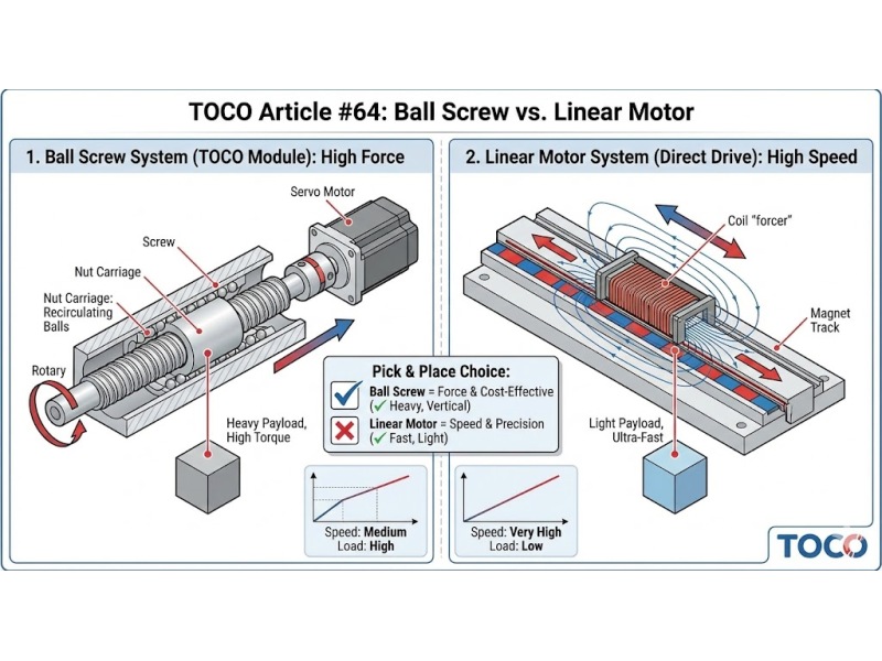 Cymharu Sgriwiau Pêl vs. Moduron Llinol ar gyfer Dewis a Gosod Cyflymder Uchel
