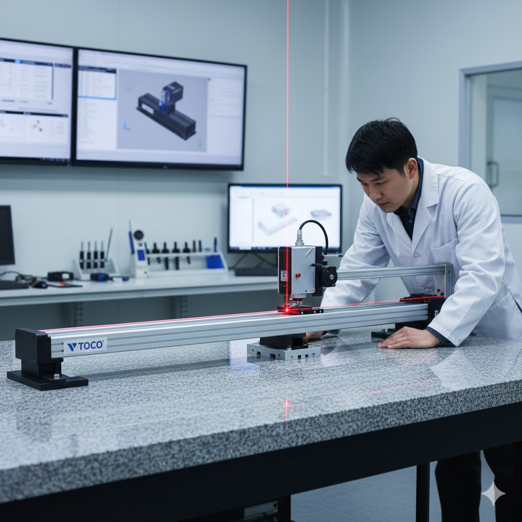 Qualitätskontrolle linearer Bewegungen im TOCO-Messtechniklabor