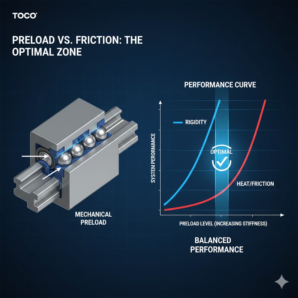 Graphique de précharge par rapport à la friction