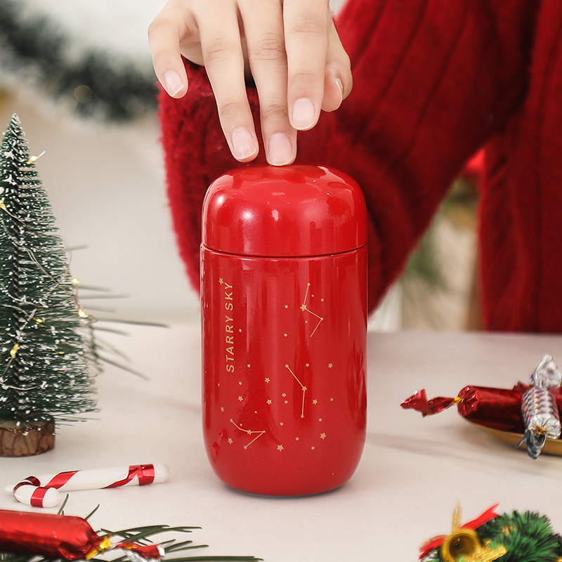 6oz Insulated Thermos Bottle Sport Water Bottle Starry Sky Mini Capacity Leakproof Coffee Mug Vacuum Flask for Promotion Gift