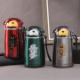 Thermos 300ml 16oz Cup Double Wall Stainless Steel Water Cup Lovely Creative Insulated Bottle With Lid and Straw
