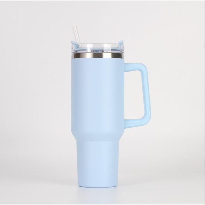 Vacuum Insulated Water Bottle Cups Double Wall Travel Coffee Mug 40oz Stainless Steel Tumbler with Straw and Lid