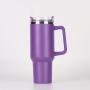 Vacuum Insulated Water Bottle Cups Double Wall Travel Coffee Mug 40oz Stainless Steel Tumbler with Straw and Lid