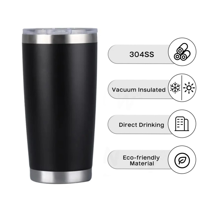 Wholesale 20oz Stainless Steel Double Wall Vacuum Insulated Travel Tumbler Bulk Coffee Mug Water Proof Lid Classic Office Cup
