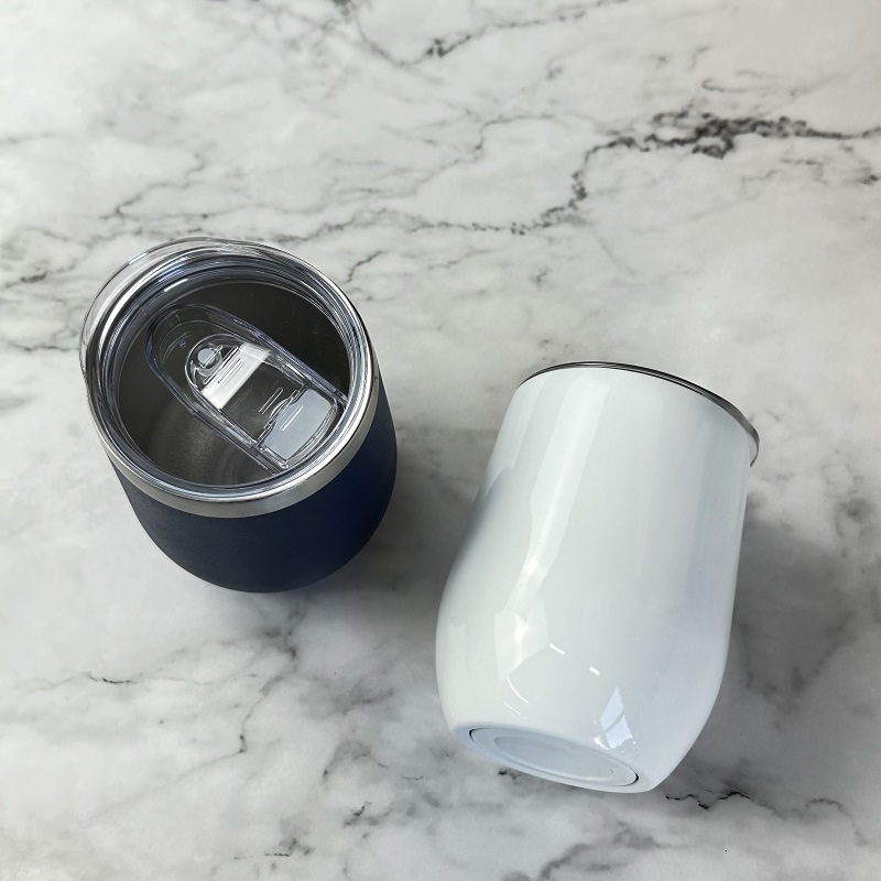 12 oz Stainless Steel Wine Tumbler with Lid and Straw Christmas Gifts for Teacher Wine Tumbler with Lid Straw Black