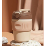 Wholesale Stainless Steel Coffee Cup with Non slip 2 Drink Ways Double Wall Travel Vacuum Flask with Straw