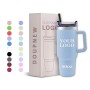 Mulit-color Vacuum Metal Cup Stainless Travel Mug 40oz Insulated Handle Tumbler with Lids and Straw Cup