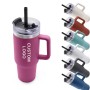Mulit-color Vacuum Metal Cup Stainless Travel Mug 40oz Insulated Handle Tumbler with Lids and Straw Cup