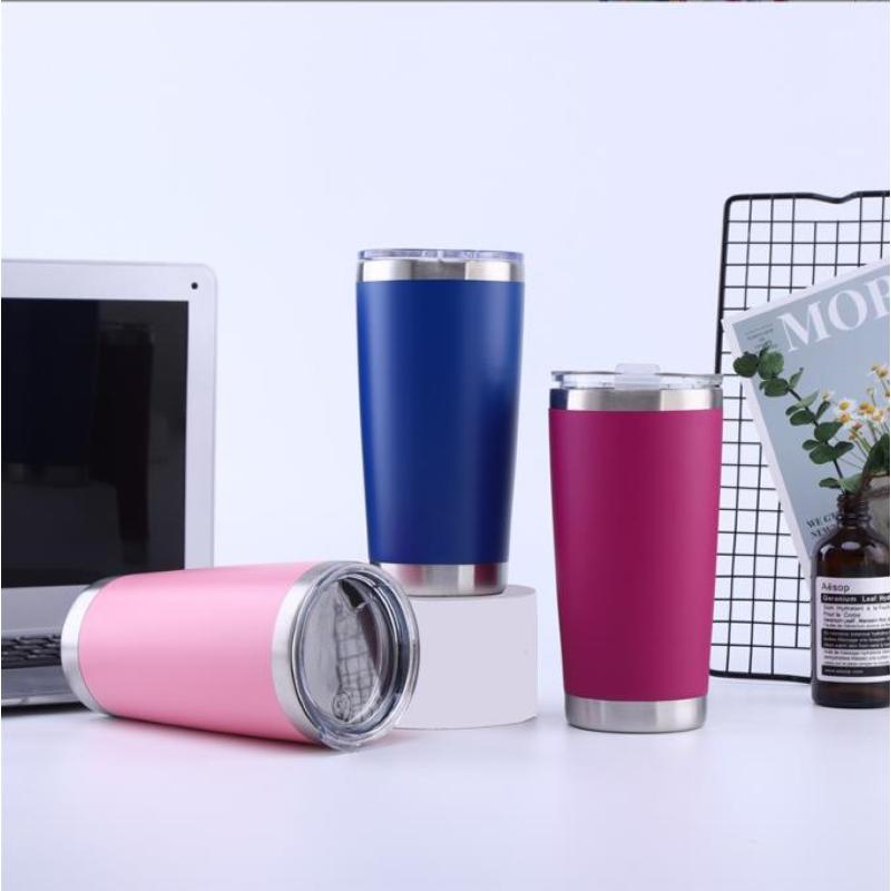 USA Warehouse 50pack 20oz Custom Logo Powder Coating Double Wall Stainless Steel Insulated Vacuum Coffee Tumbler