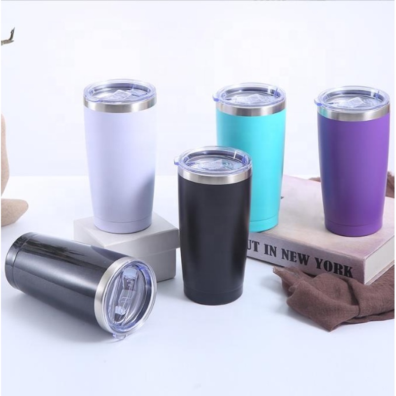 USA Warehouse 50pack 20oz Custom Logo Powder Coating Double Wall Stainless Steel Insulated Vacuum Coffee Tumbler