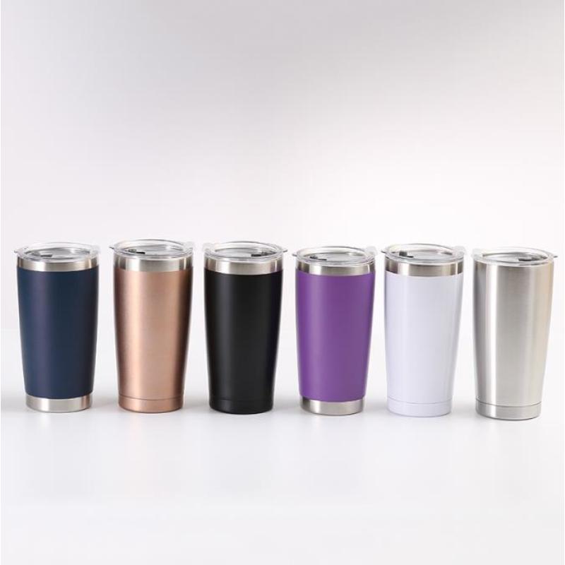 USA Warehouse 50pack 20oz Custom Logo Powder Coating Double Wall Stainless Steel Insulated Vacuum Coffee Tumbler