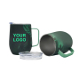 Wholesale Custom Logo 120Z Powder Coated Insulated Stainless Steel Egg Shaped Coffee Mugs With Lid and Handle