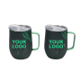 Wholesale Custom Logo 120Z Powder Coated Insulated Stainless Steel Egg Shaped Coffee Mugs With Lid and Handle