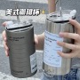 600ml Coffee Cup Thermos Stainless Steel Water Bottle with Straw Ice American Coffee Mug Vacuum Flask Double-layer Straw Cup