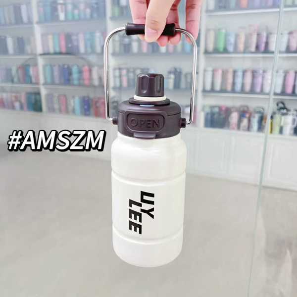 Large Capacity 304 Stainless Steel Double Wall Water Jug Vacuum Water Bottle with Handle for Camping Travel  Car Cup Mug