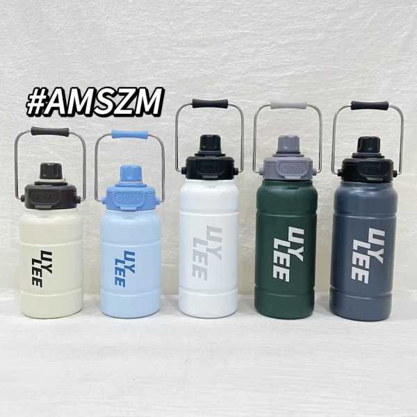Large Capacity 304 Stainless Steel Double Wall Water Jug Vacuum Water Bottle with Handle for Camping Travel  Car Cup Mug