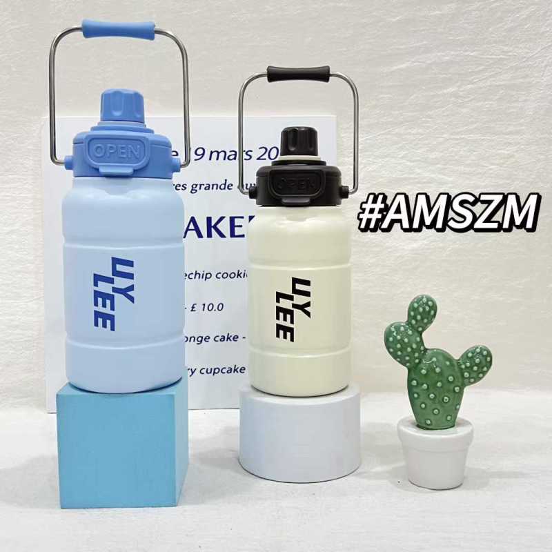 Large Capacity 304 Stainless Steel Double Wall Water Jug Vacuum Water Bottle with Handle for Camping Travel  Car Cup Mug