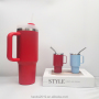 Mugs for Christmas Multicolored Stainless Steel Double Wall Christmas Kids Cups with Handle and Straw