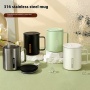 316 Stainless Steel Insulated Water Cup Double Wall Insulated Thermal Mugs 400ml Coffee Mug with Handle and Lid Vacuum Flasks