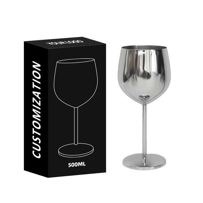 Wholesale Food Grade Drinkware Fashion Style Home Party Stainless Steel Beverage Glass Tumbler Red Wine Goblet