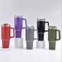 Wholesale Large Insulated Travel Mug 40 oz Stainless Steel Tumbler with Handle and Straw Lid