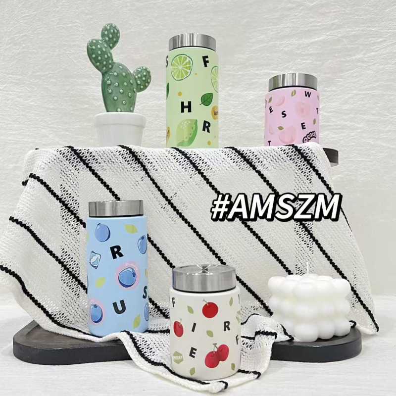 Customizable Vacuum Insulated Stainless Steel Water Cup with Ceramic Liner and Lid 304 Material for Office or Car Use Women