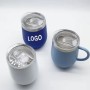 New Style Customized Mug 12oz Wine Glass Stainless Steel Insulated Reusable Egg Wine Tumbler Cup With Lid