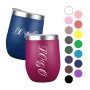 New Style Customized Mug 12oz Wine Glass Stainless Steel Insulated Reusable Egg Wine Tumbler Cup With Lid