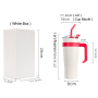 Personalized Custom 40Oz Classic Vacuum Metal 304 Stainless Steel Coffee Tumbler Cup With Handle Straw Lid