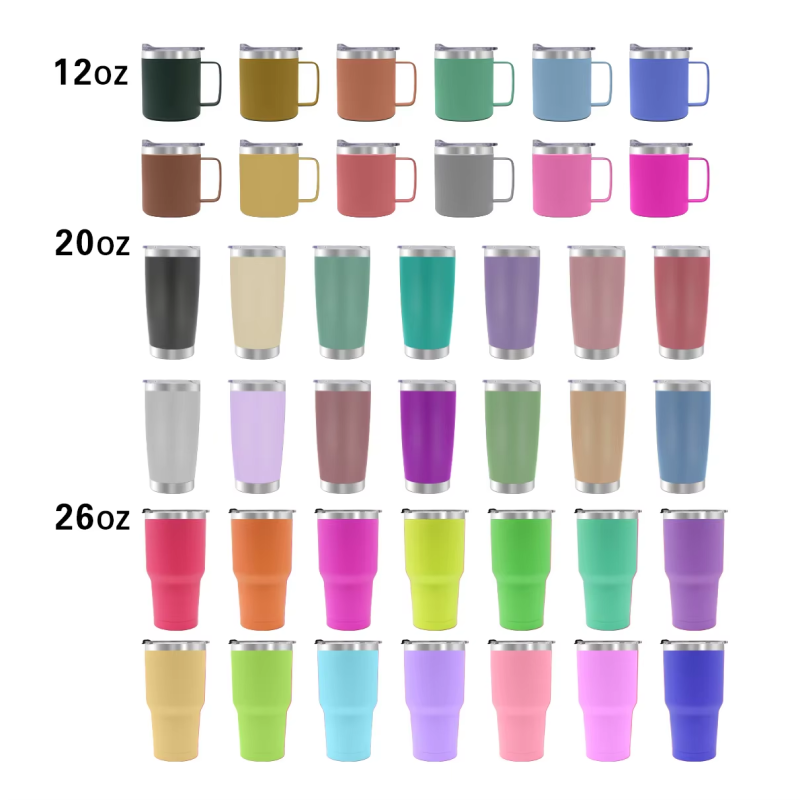Wholesale Stainless Steel Insulated Coffee Tumbler New Design Powder Coated 40oz Travel Tumbler With Straw