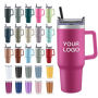 Wholesale Stainless Steel Insulated Coffee Tumbler New Design Powder Coated  40oz Travel Tumbler With Straw