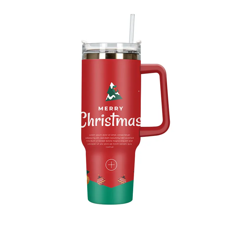 Custom Christmas Design Thermos Bottle 40oz Stainless Steel Christmas Cups Mugs Tumblers