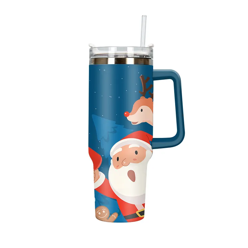 Custom Christmas Design Thermos Bottle 40oz Stainless Steel Christmas Cups Mugs Tumblers