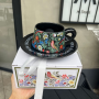 Wholesale Hot Selling Colours Retro Oil Painting Flowers and Birds Milk Coffee Ceramic Cup Plate Set