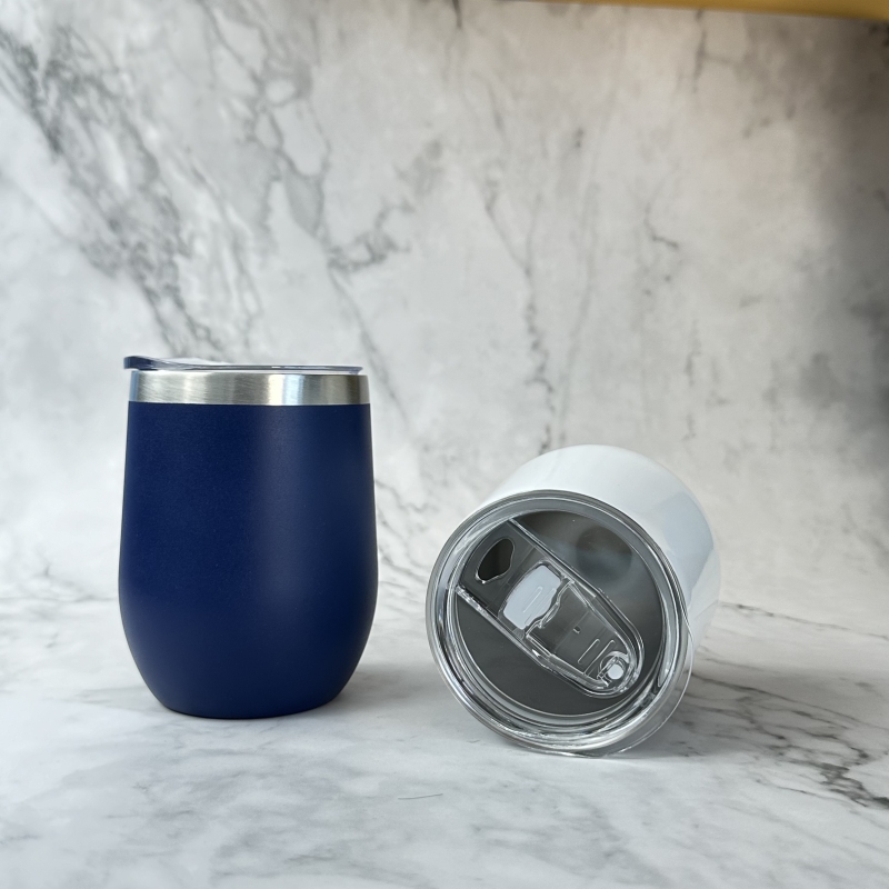 Stainless Steel Egg Shaped Cup Double Wall Vacuum Insulated Office Coffee Tumblers With Lid Christmas Gifts