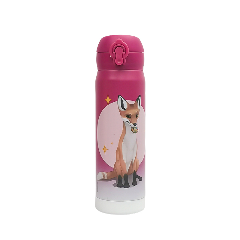 Wholesale Stainless Steel Double Wall Vacuum Insulated Cute Cartoon Drinking Bottle with Small Pillbox