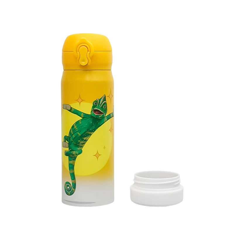 Wholesale Stainless Steel Double Wall Vacuum Insulated Cute Cartoon Drinking Bottle with Small Pillbox