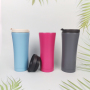 Modern Stainless Steel Mug with Double Wall Structure Reusable with Straw and Lid for Travel Back to School or As a Gift