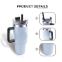 Wholesale Bulk Customizable Vacuum Insulation Stainless Steel Tumbler Cup Custom Travel Mug 40oz Tumbler With Handle