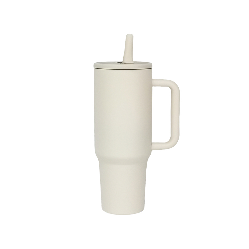 Wholesale Customizable 40oz Vacuum Insulated Cup Traveler Stainless Steel Tumbler with Handle and Flip Straw Lid