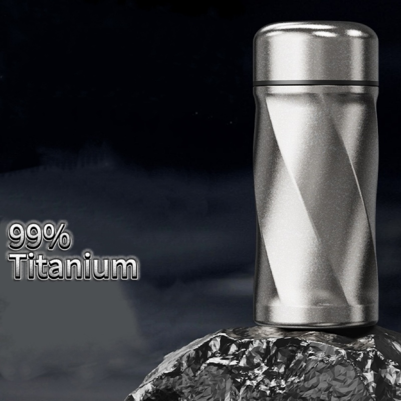 200ml Gradient Spiral Pure Titanium Coffee Cup Travel Cup Classic Design Camping Thermos Cup Small Creative Gift